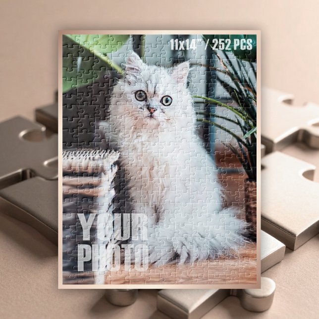 Design Your Own 11x14”/252 Pieces Custom Pet Photo Jigsaw Puzzle (Custom Photo Puzzle - 11x14" / 252 Pieces)