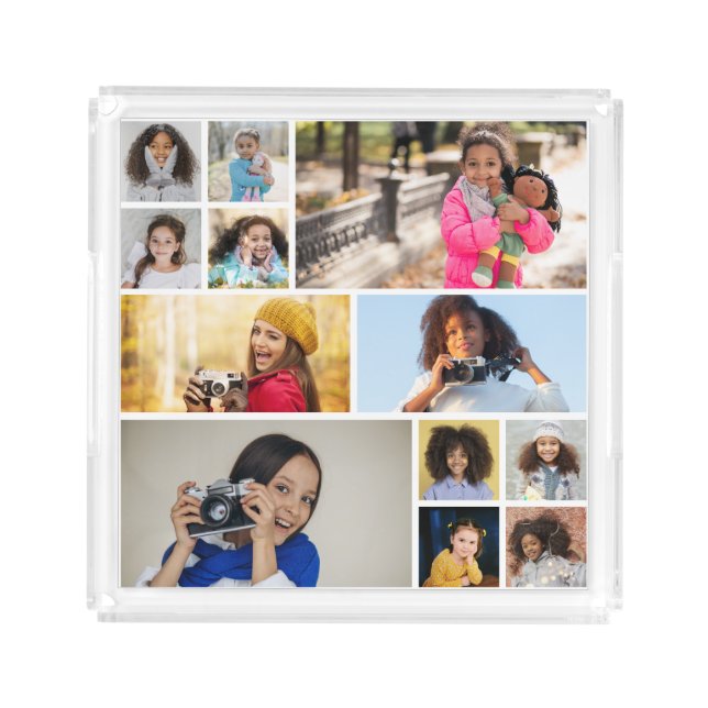 Design Your Own 12 Photo Collage Acrylic Tray (Front)