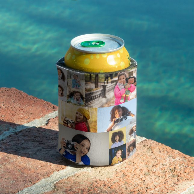 Design Your Own 12 Photo Collage Can Cooler (In Situ Pool)
