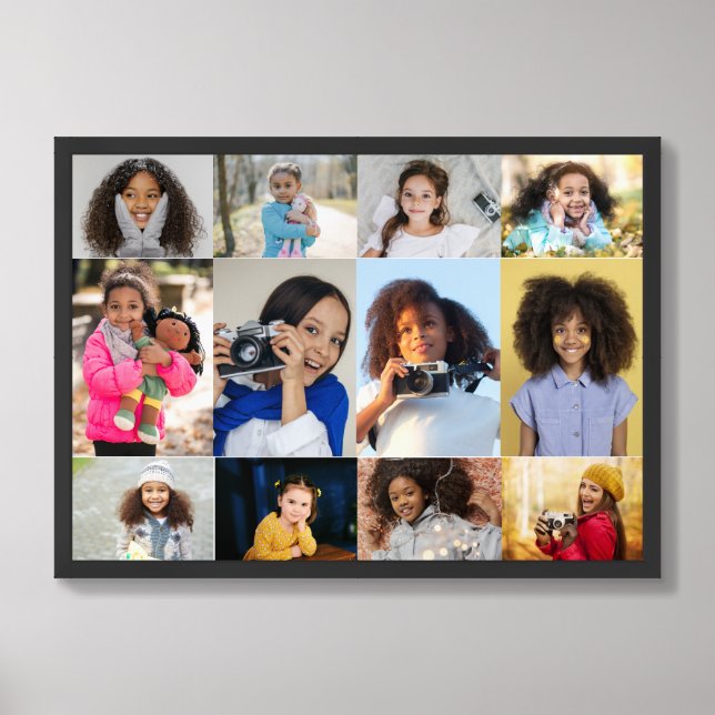Design Your Own 12 Photo Collage Framed Art (Framed Front)