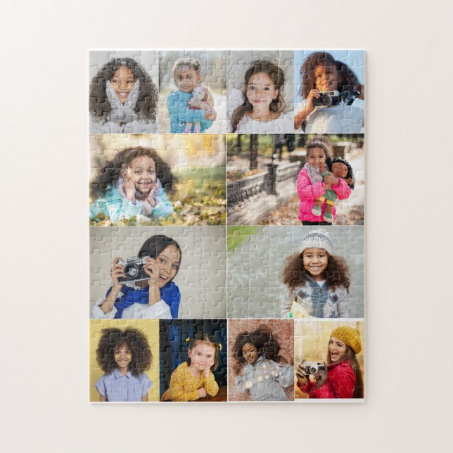 Design Your Own 12 Photo Collage Jigsaw Puzzle (Vertical)