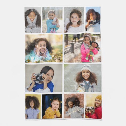 Design Your Own 12 Photo Collage Kitchen Towel