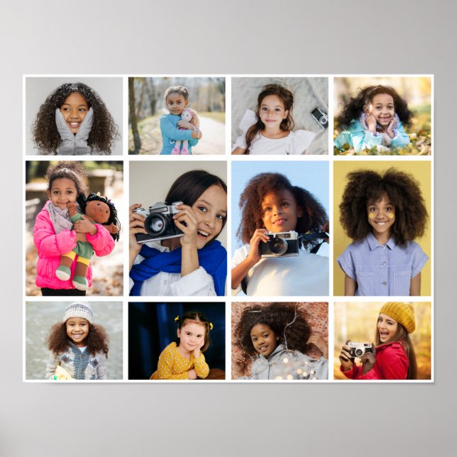 Design Your Own 12 Photo Collage Poster (Front)