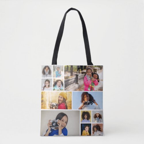 Design Your Own 12 Photo Collage Tote Bag