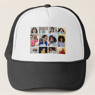 Design Your Own 12 Photo Collage Trucker Hat