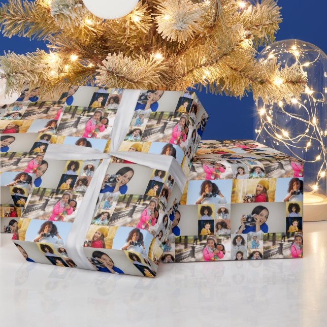 Design Your Own 12 Photo Collage Wrapping Paper (Holidays)