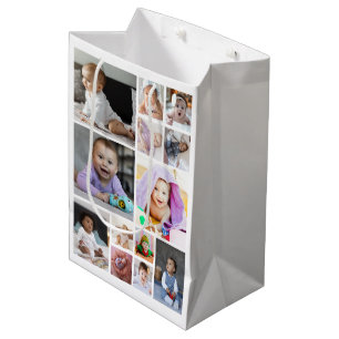 Design Your Own 13 Photo Collage Medium Gift Bag