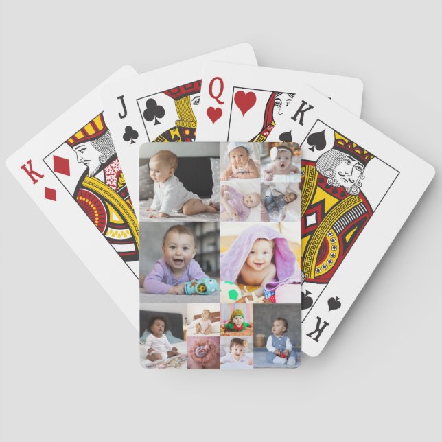 Design Your Own 13 Photo Collage Poker Cards (Back)