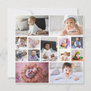 Design Your Own 13 Photo Collage Thank You Card