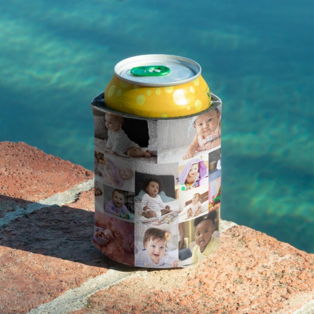 Design Your Own 14 Photo Collage Can Cooler (In Situ Pool)