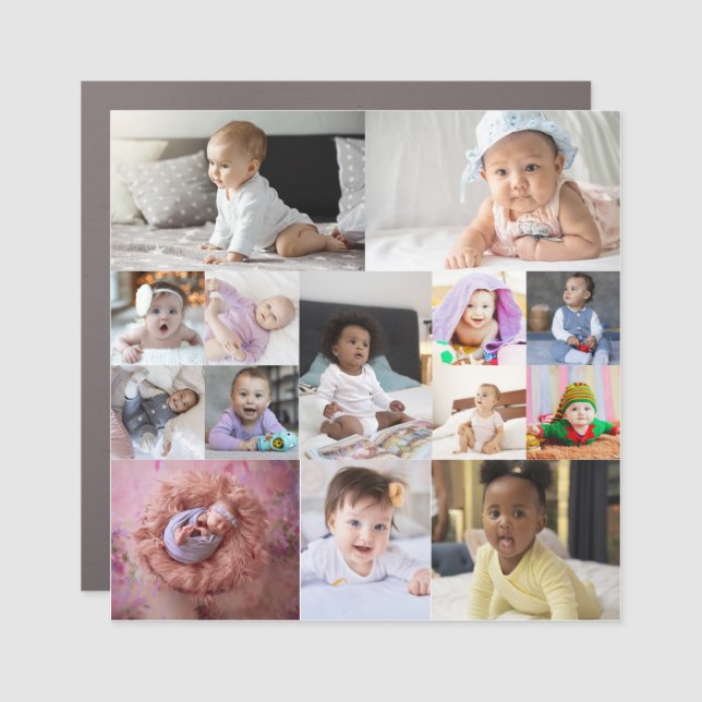 Design Your Own 14 Photo Collage Car Magnet (Front)