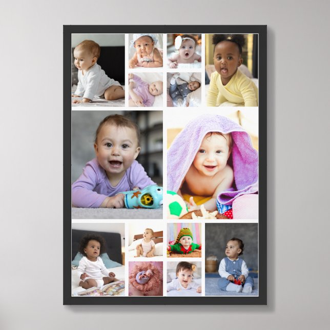 Design Your Own 14 Photo Collage Framed Art (Framed Front)