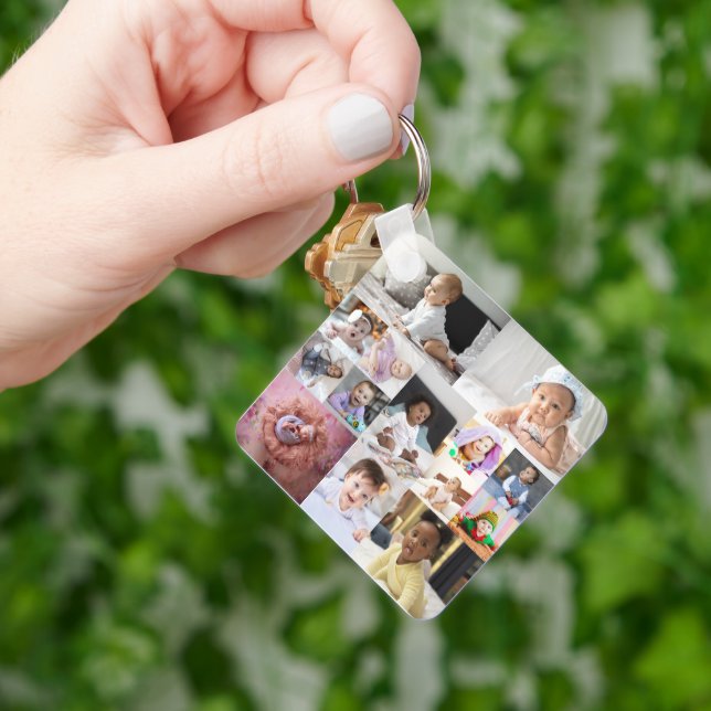 Design Your Own 14 Photo Collage Keychain (Hand)