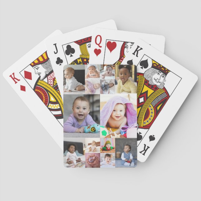 Design Your Own 14 Photo Collage Poker Cards (Back)