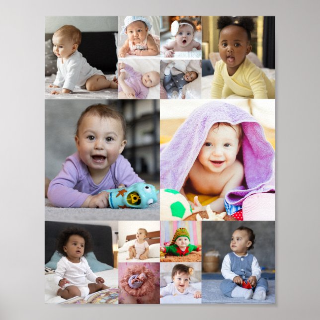 Design Your Own 14 Photo Collage Poster (Front)