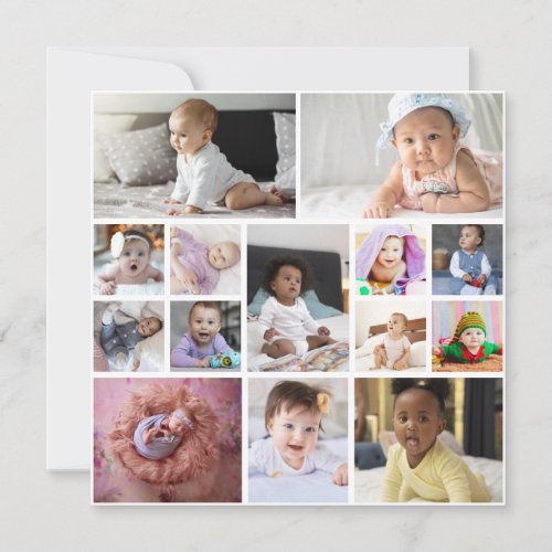 Design Your Own 14 Photo Collage Thank You Card