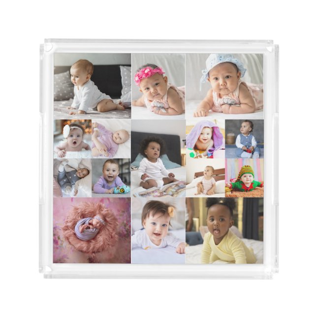 Design Your Own 15 Photo Collage Acrylic Tray (Front)