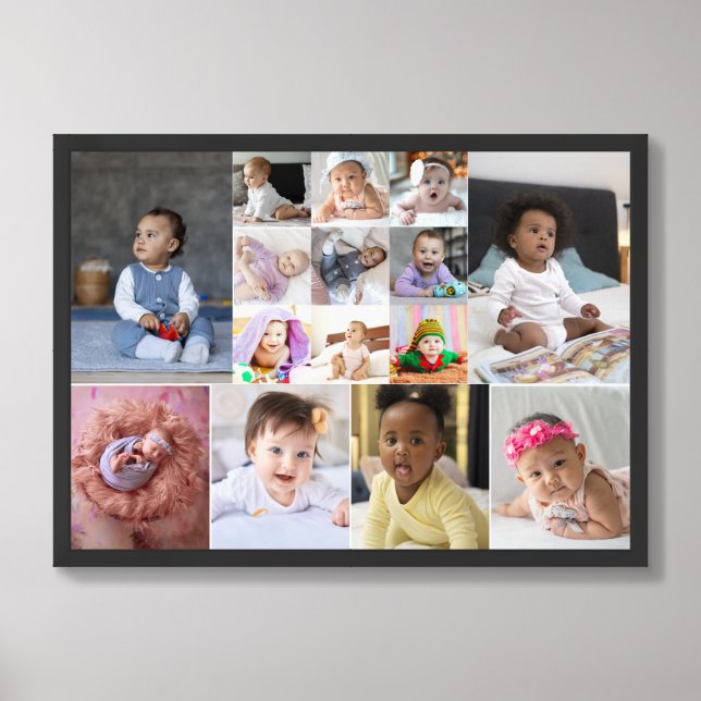 Design Your Own 15 Photo Collage Framed Art (Framed Front)