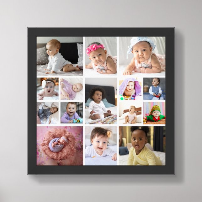 Design Your Own 15 Photo Collage Framed Art (Framed Front)