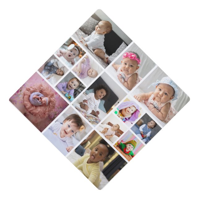 Design Your Own 15 Photo Collage Graduation Cap Topper (Front)