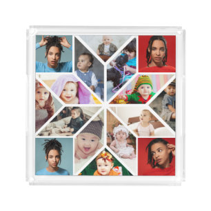 Design Your Own 16 Photo Collage Acrylic Tray
