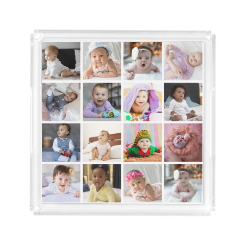 Design Your Own 16 Photo Collage Acrylic Tray