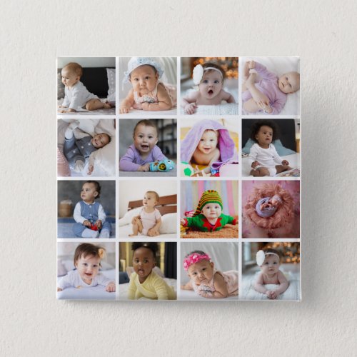 Design Your Own 16 Photo Collage Button