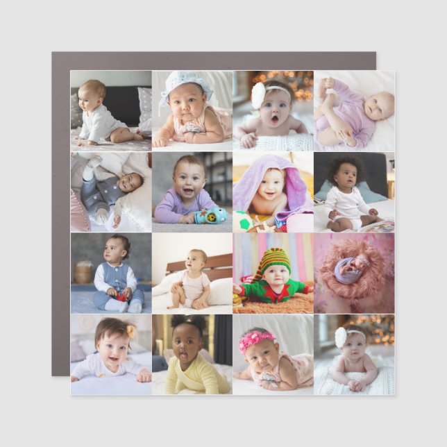 Design Your Own 16 Photo Collage Car Magnet (Front)