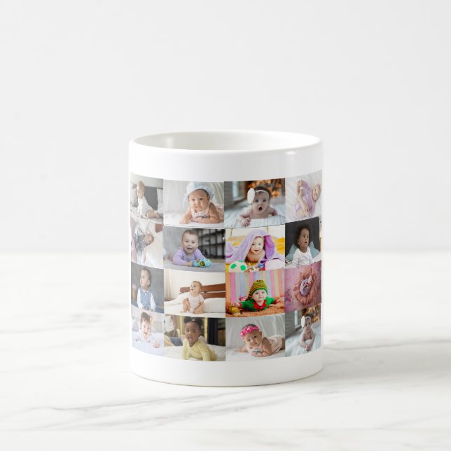 Design Your Own 16 Photo Collage  Coffee Mug (Center)