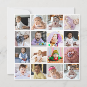 Design Your Own 16 Photo Collage Holiday Card