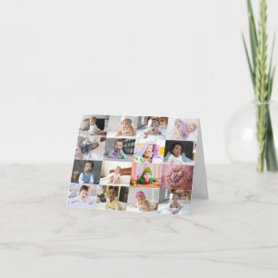 Design Your Own 16 Photo Collage Letterpress Thank You Card