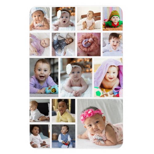 Design Your Own 16 Photo Collage Magnet