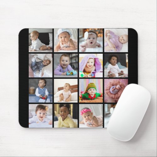 Design Your Own 16 Photo Collage Mouse Pad