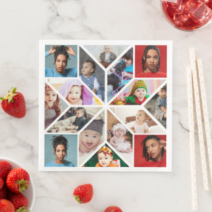 Design Your Own 16 Photo Collage Paper Dinner Napkins