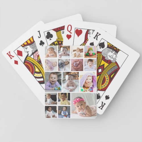 Design Your Own 16 Photo Collage  Playing Cards