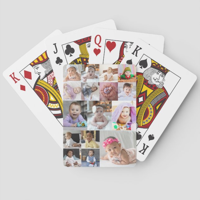 Design Your Own 16 Photo Collage  Poker Cards (Back)