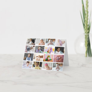 Design Your Own 16 Photo Collage Thank You Card