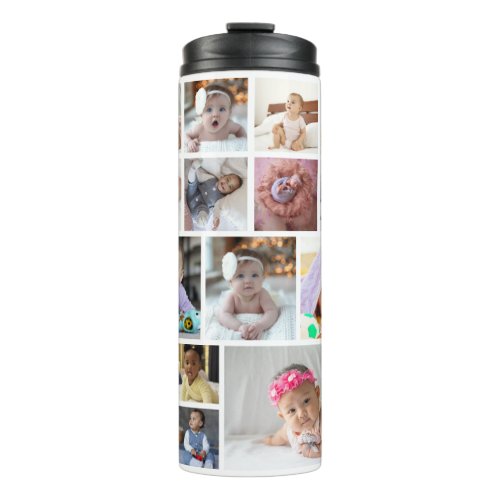Design Your Own 16 Photo Collage  Thermal Tumbler
