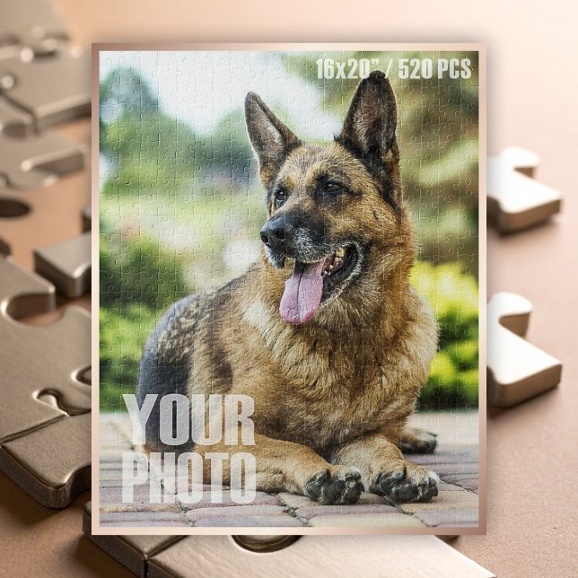 Design Your Own 16x20”/520 Pieces Custom Pet Photo Jigsaw Puzzle (Custom Photo Puzzle - 16x20" / 520 Pieces)