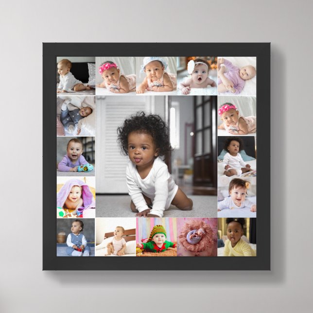 Design Your Own 17 Photo Collage Framed Art (Framed Front)