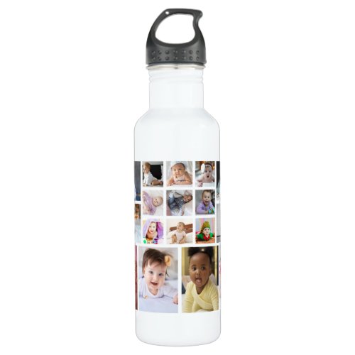Design Your Own 17 Photo Collage  Stainless Steel Water Bottle