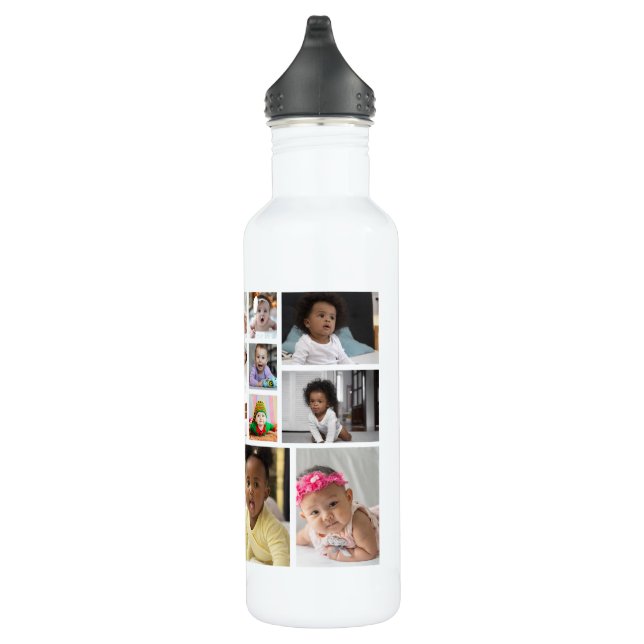 Design Your Own 17 Photo Collage Stainless Steel Water Bottle | Zazzle