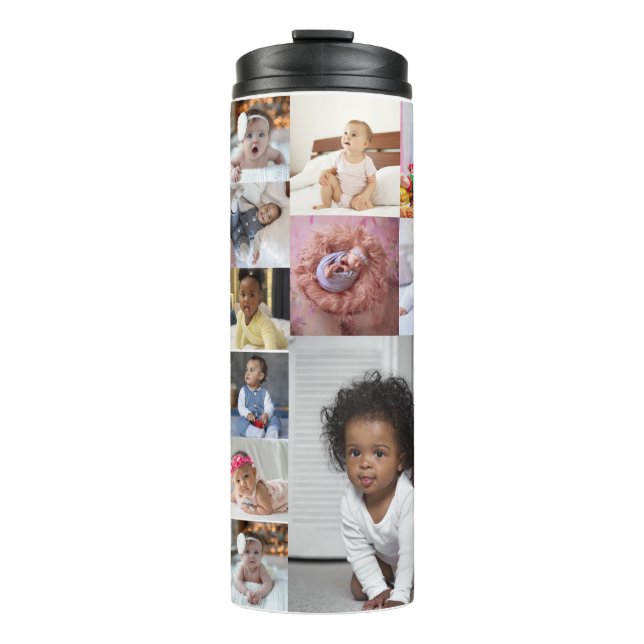 Design Your Own 17 Photo Collage  Thermal Tumbler (Front)