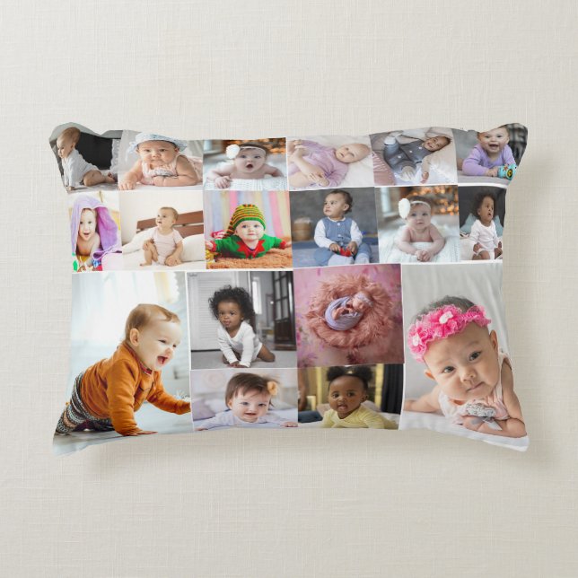 Design Your Own 18 Photo Collage  Accent Pillow (Front)