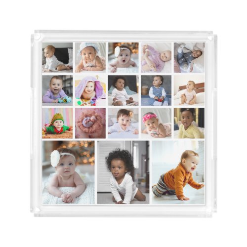 Design Your Own 18 Photo Collage Acrylic Tray