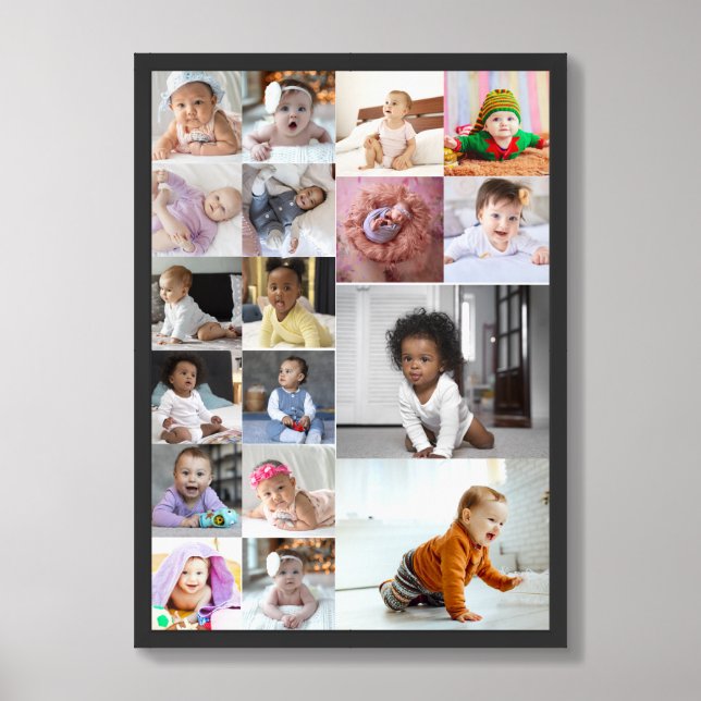 Design Your Own 18 Photo Collage Framed Art (Framed Front)