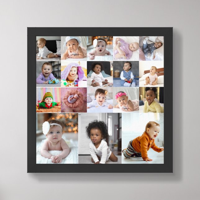 Design Your Own 18 Photo Collage Framed Art (Framed Front)