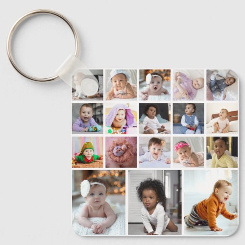 Design Your Own 18 Photo Collage Keychain