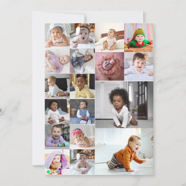 Design Your Own 18 Photo Collage  Note Card (Front)