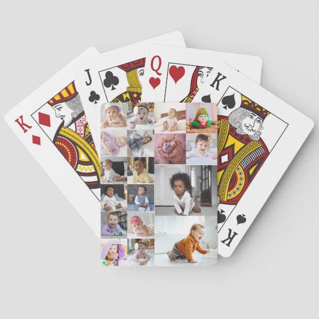 Design Your Own 18 Photo Collage  Poker Cards (Back)